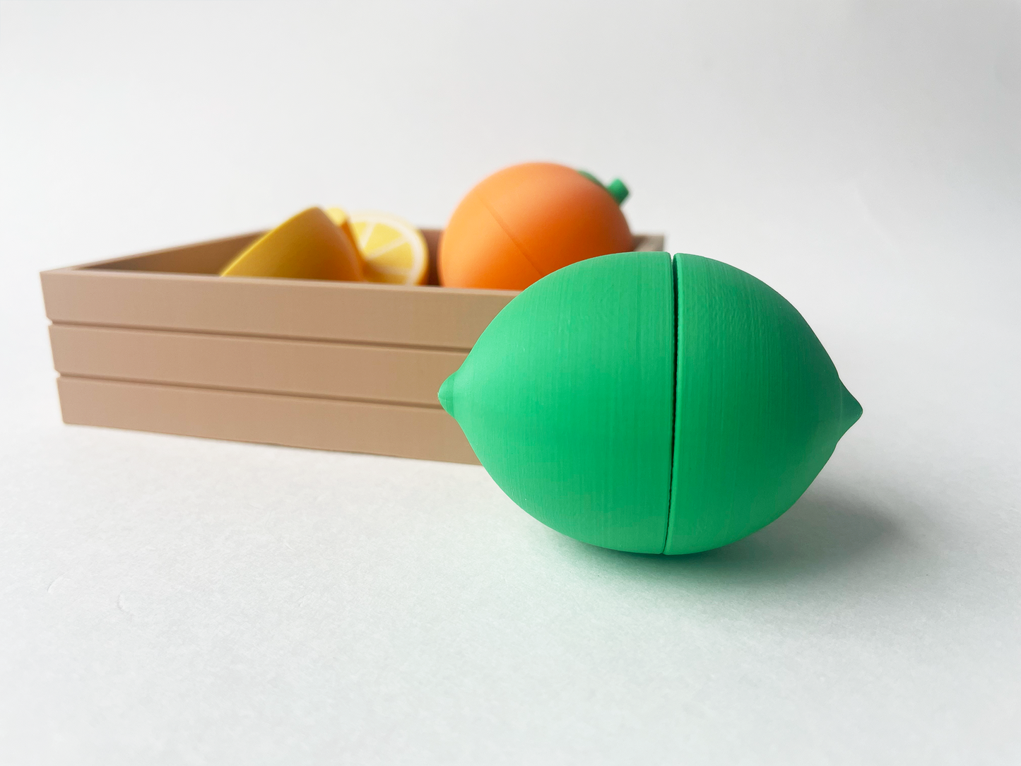 Mom's Fruit Fidget Garden Set on a Square Plate - Articulated Fruit Fidgets for Tabletop Tactile Play & Stress Relief