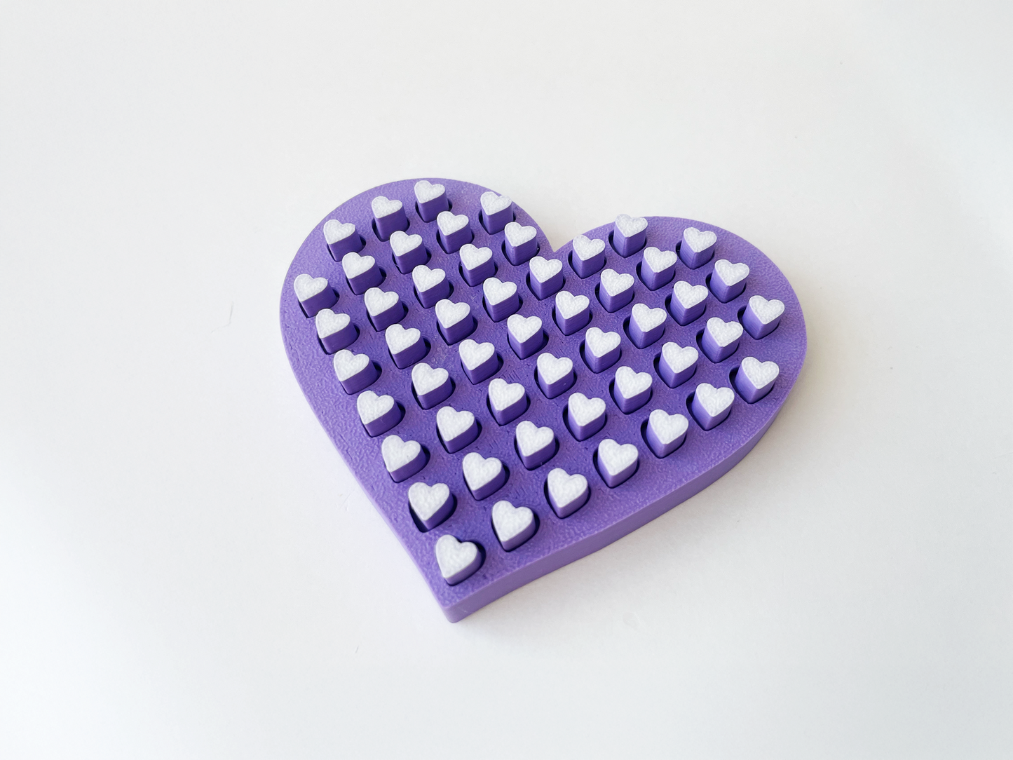 Mom’s Tactile Purple Heart Fidget Toy- - High-Quality 3D Printed Heart for Tactile Play