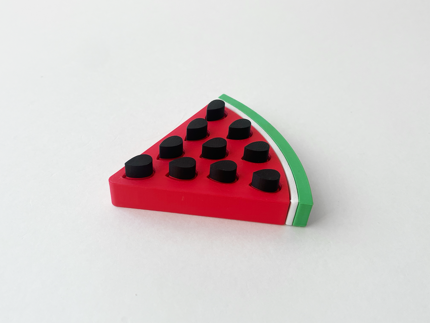 Mom’s Watermelon Wedge Tactile Fidget Toy- - High-Quality 3D Printed Articulated Watermelon Fidget for Tabletop Tactile Play & Stress Relief
