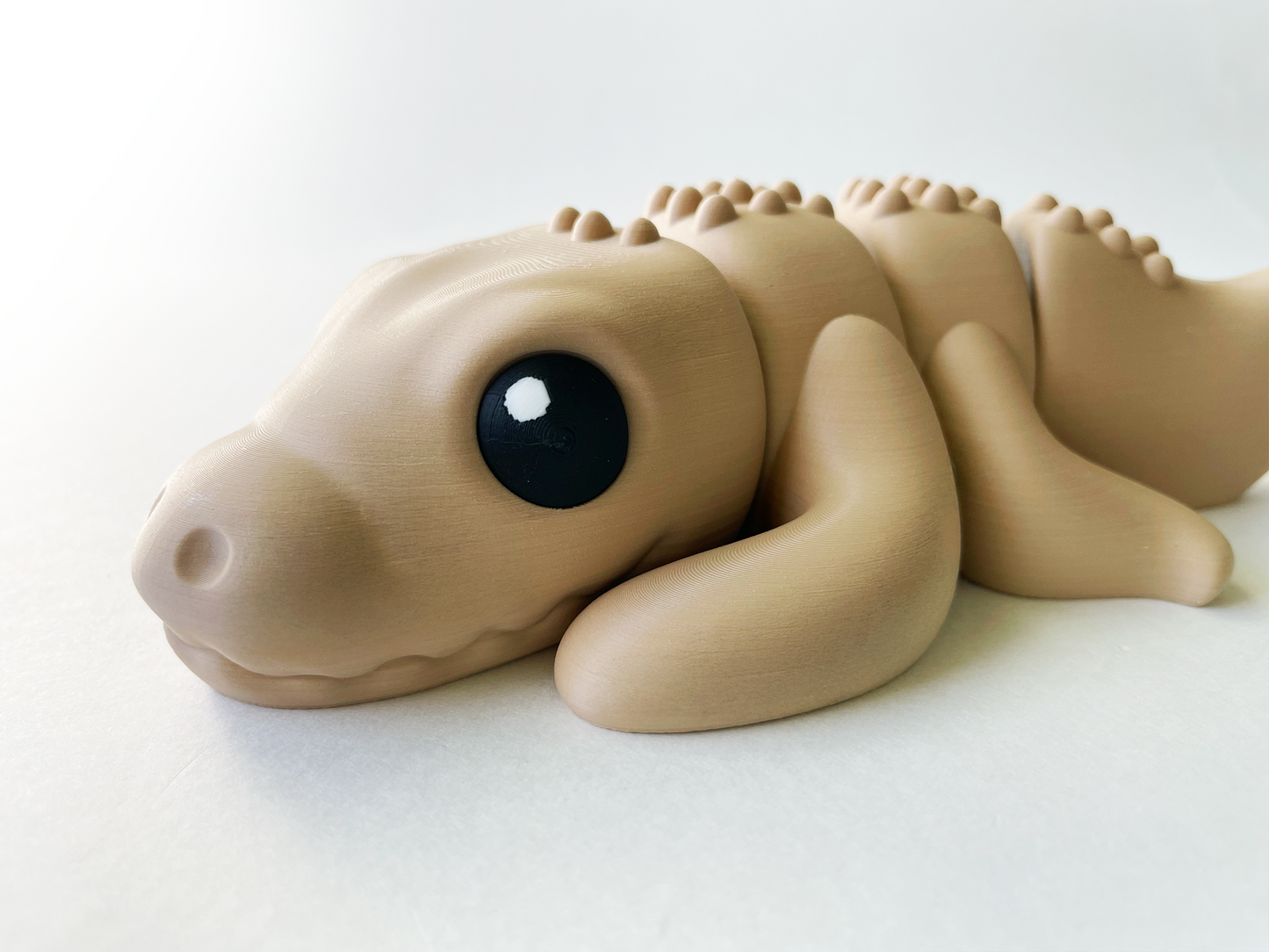 Beige Crocodile Premium Large Toy for Tactile Safari Lovers Pretend Play Toy for STEM Learning Kids