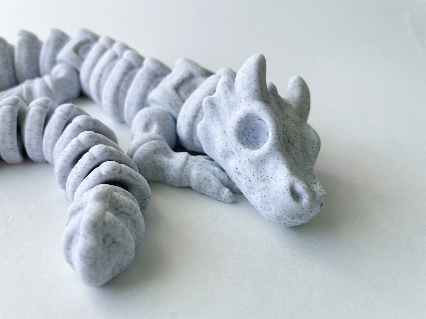 Skull Dragon Toy in a Marble Texture for Fun Pretend Fantasy Dragon Play for Kids and Teens