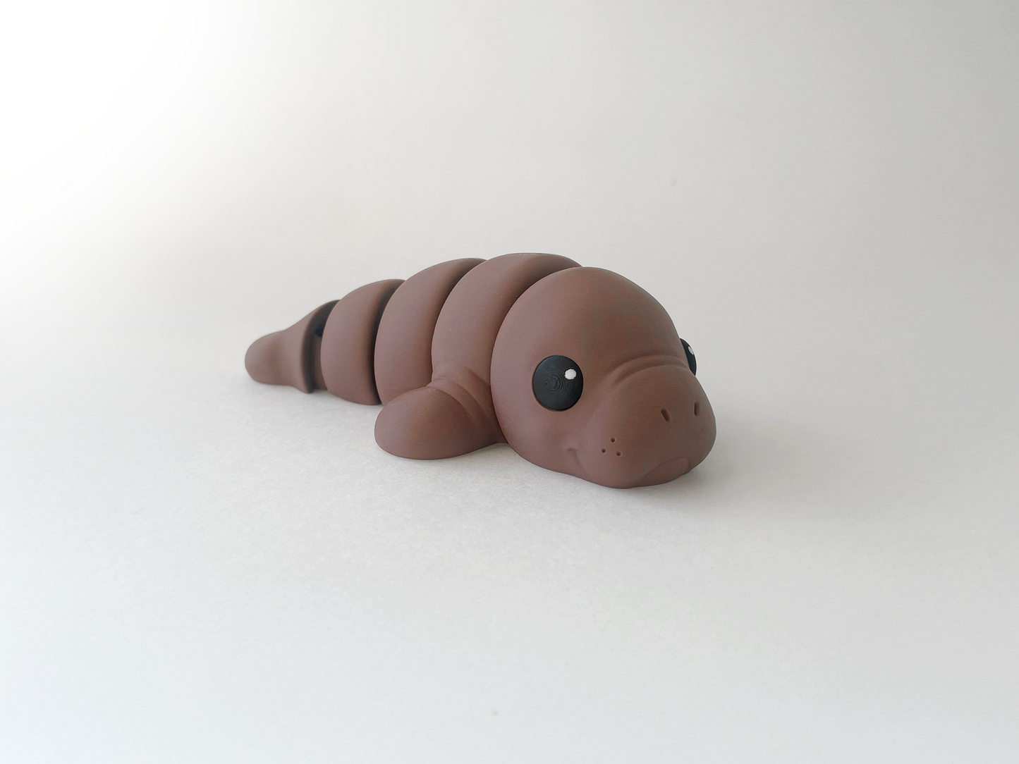 ZOU's Chocolate Manatee Fidget Toy - Medium High-Quality 3D-Printed Articulated Buddy with Tiki-Taka Noise for Indoor and Outdoor Play Stress Relief