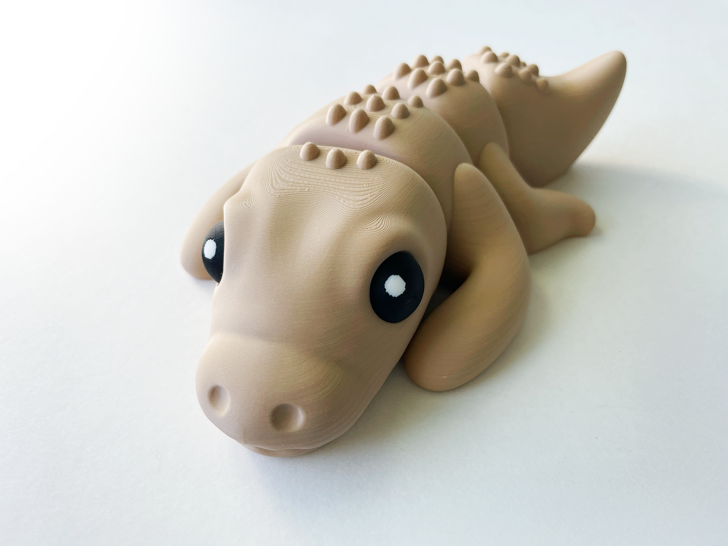 Beige Crocodile Premium Large Toy for Tactile Safari Lovers Pretend Play Toy for STEM Learning Kids