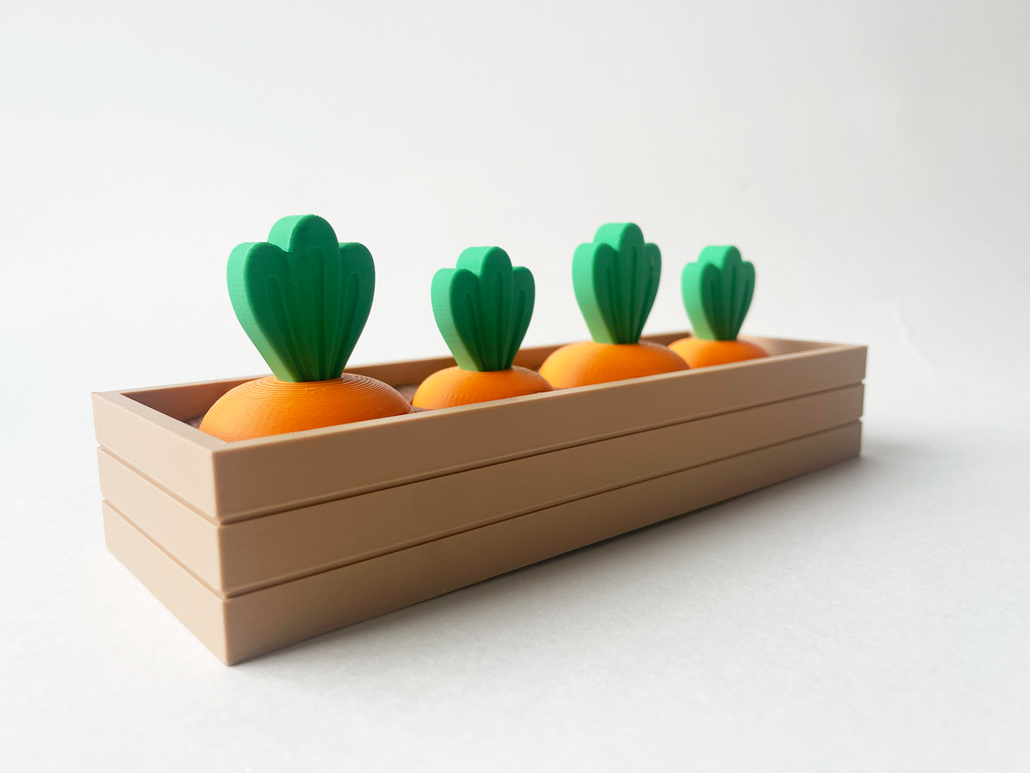 Mom's Full Carrot Garden-- Full Set with of 2 Large and 2 Medium Carrots- Articulated Garden for Tabletop Tactile Play & Stress Relief