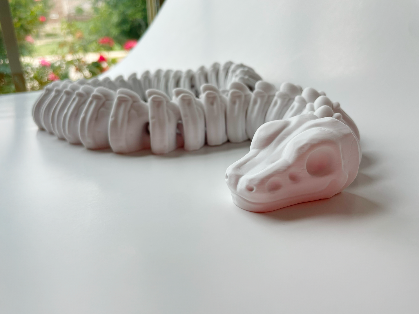 Halloween Bone White Skeleton Snake Toy