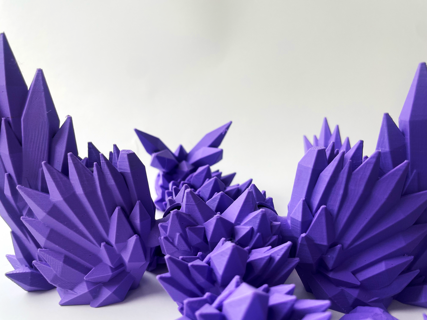 3D Printed Purple Dragon: Winged Fantasy Beast by Cinderwing3D