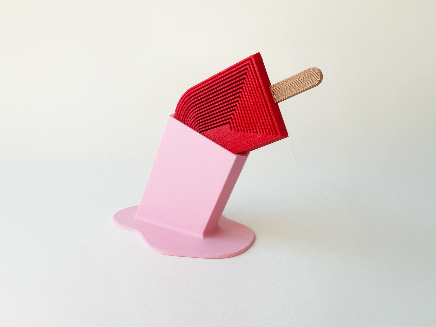 Summer's Red Popsicle Fidget Toy Large- - High-Quality 3D Printed Articulated Popsicle Fidget for Tabletop Tactile Play