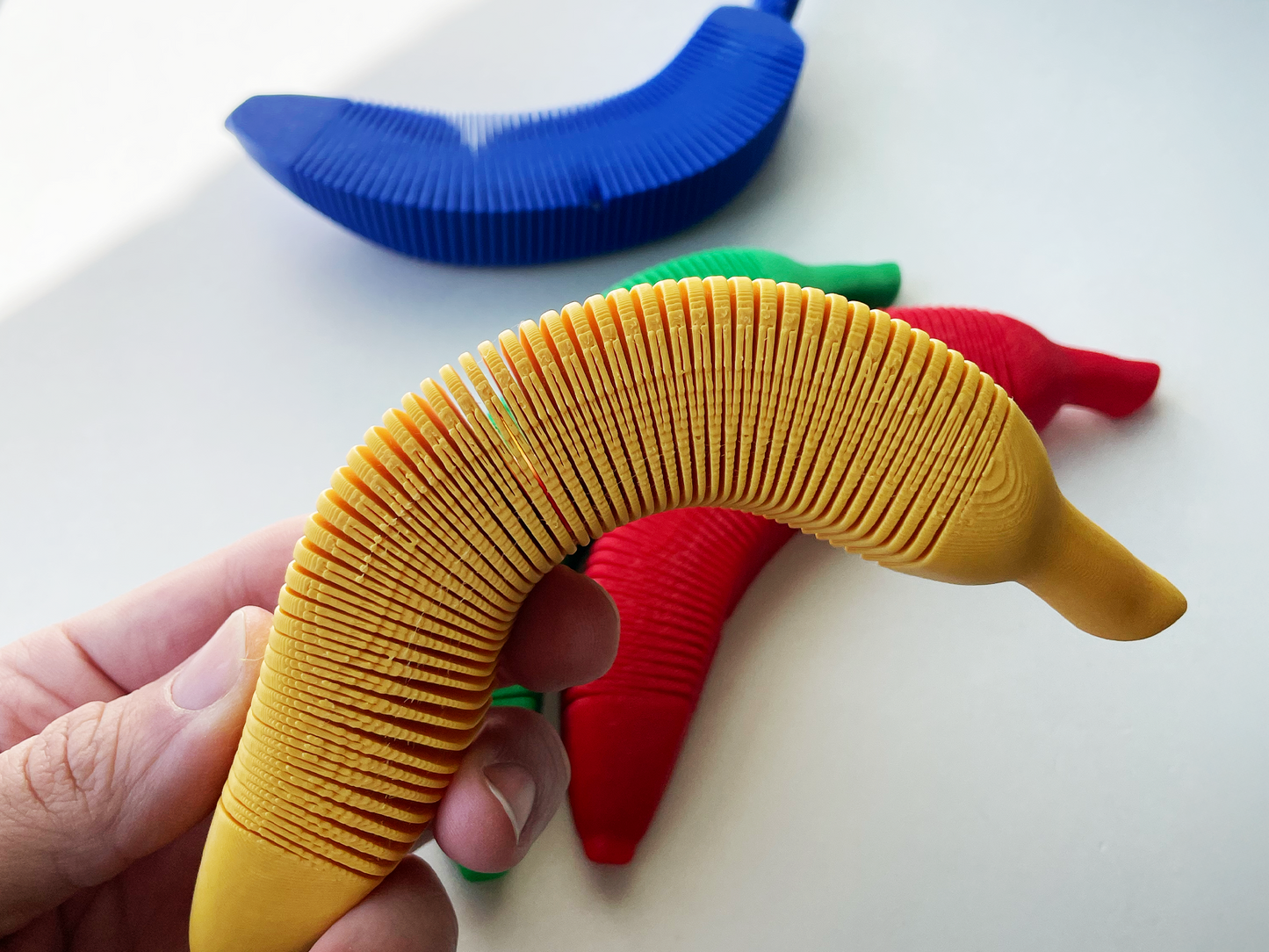 ALL the Flexi Bananas! Fidget Toy Set of 4 Multi-Colored Flexi Bananas, Diverse Bananas for Pretend Tactile STEM Play