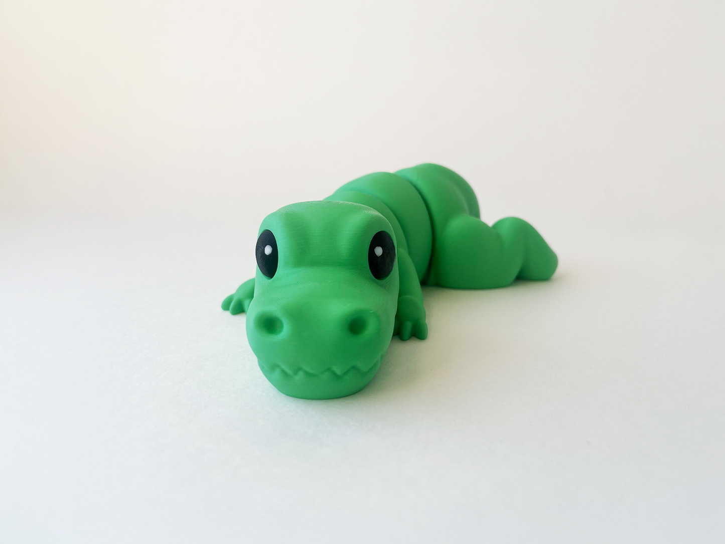 ZOU's Green T-Rex Dino Fidget Toy - Medium High-Quality 3D-Printed Articulated Buddy with Tiki-Taka Noise for Indoor and Outdoor Play & Stress Relief