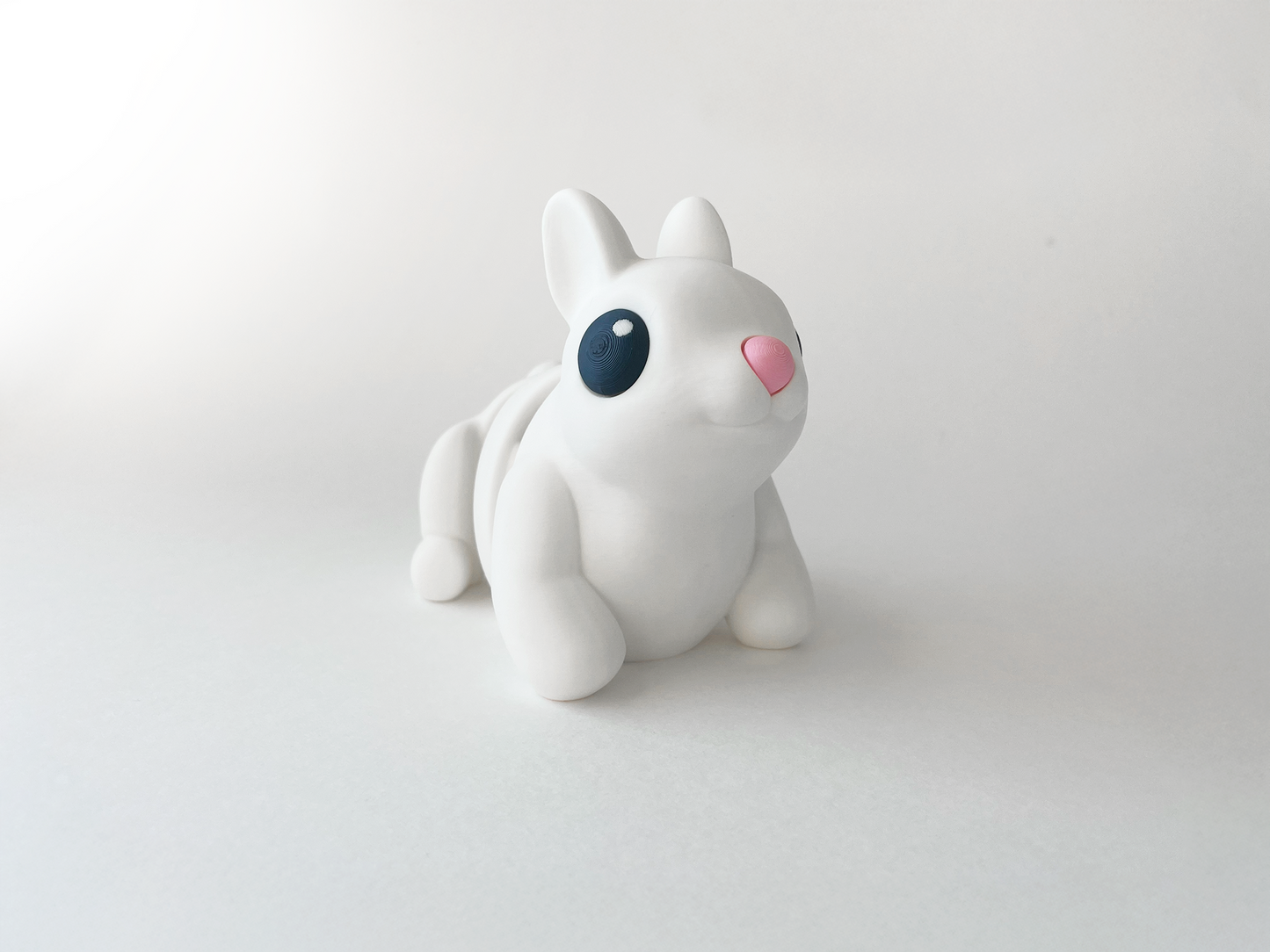 Easter's White Bunny Fidget Toy - Medium High-Quality 3D-Printed Articulated Buddy with Tiki-Taka Noise for Indoor and Outdoor Play & Stress Relief