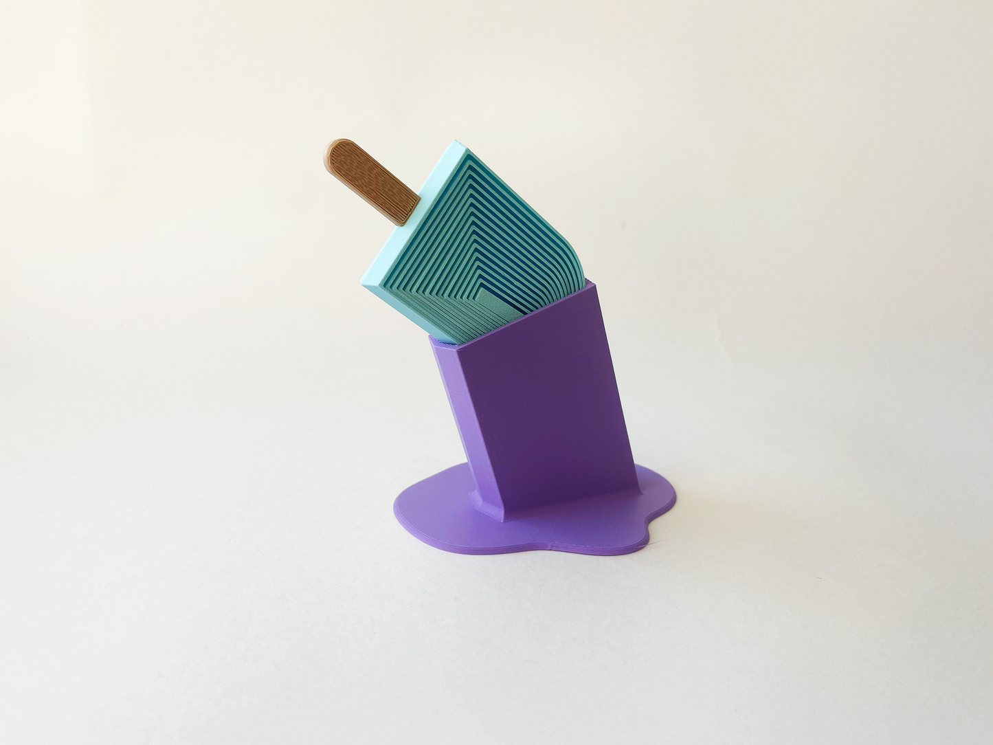 Summer’s Blue Popsicle Fidget Toy Large- - High-Quality 3D Printed Articulated Popsicle Fidget for Tabletop Tactile Play