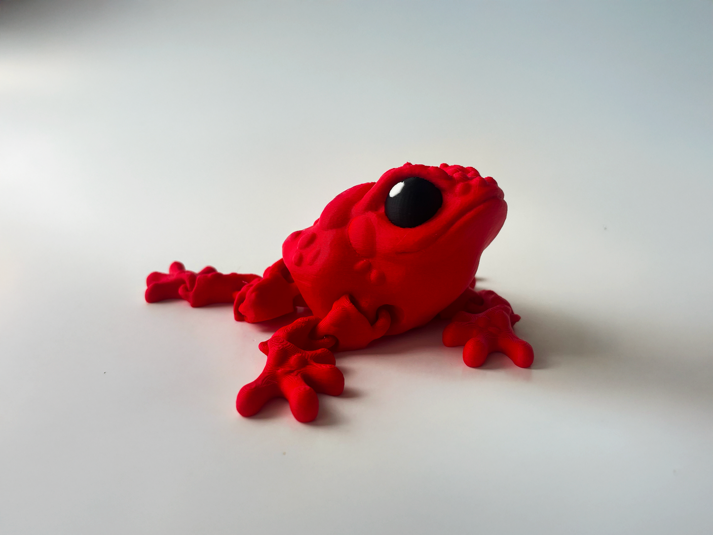 Red 3D Printed Posable Toad Toy: Jungle Adventure, Sensory Play