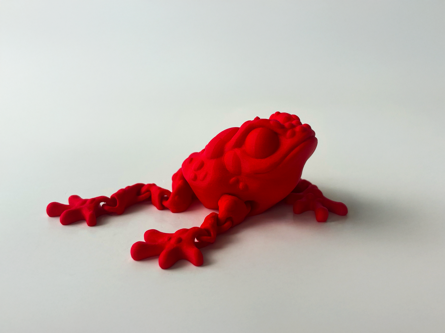 Red 3D Printed Posable Toad Toy: Jungle Adventure, Sensory Play