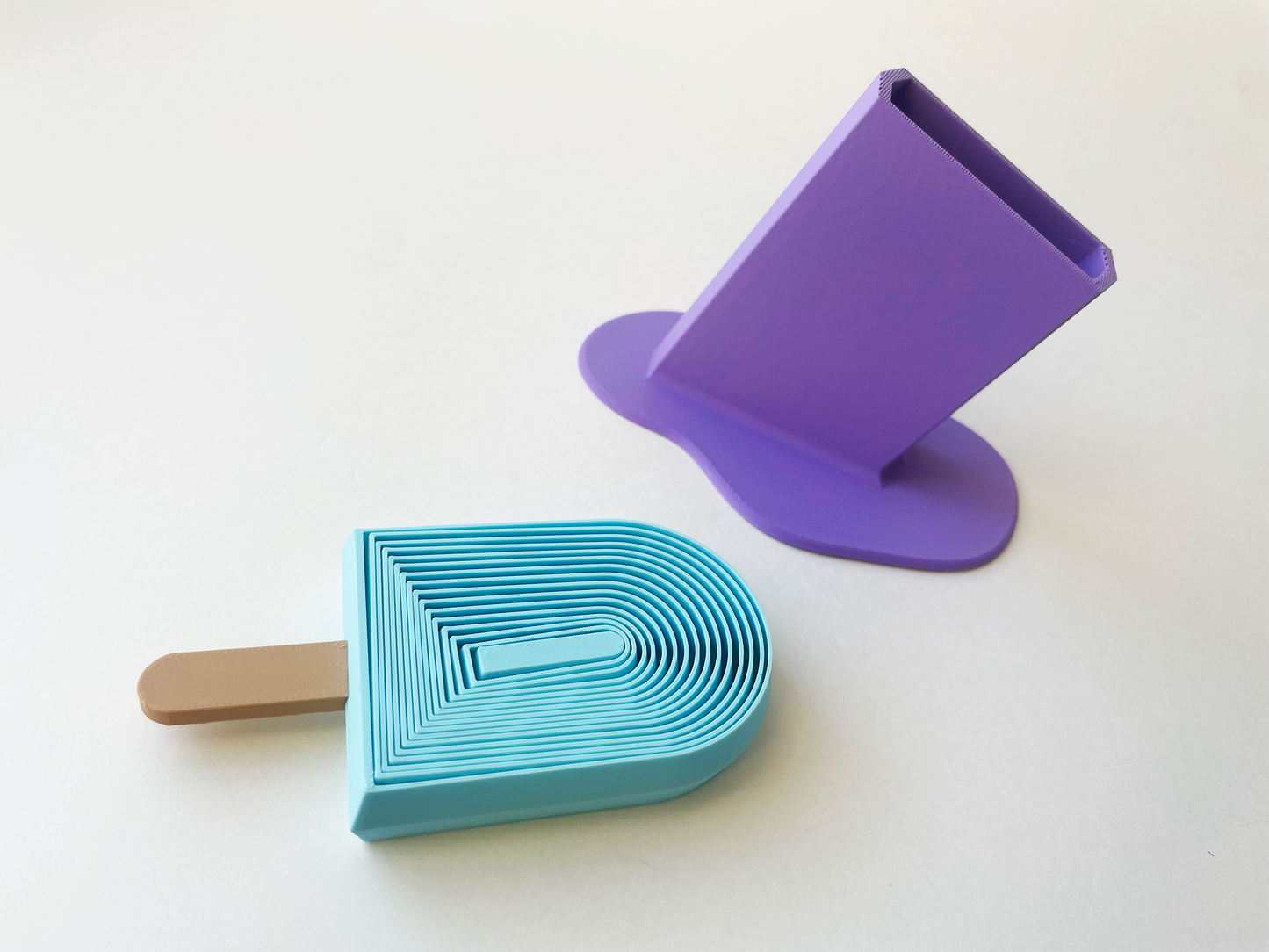 Summer’s Blue Popsicle Fidget Toy Large- - High-Quality 3D Printed Articulated Popsicle Fidget for Tabletop Tactile Play