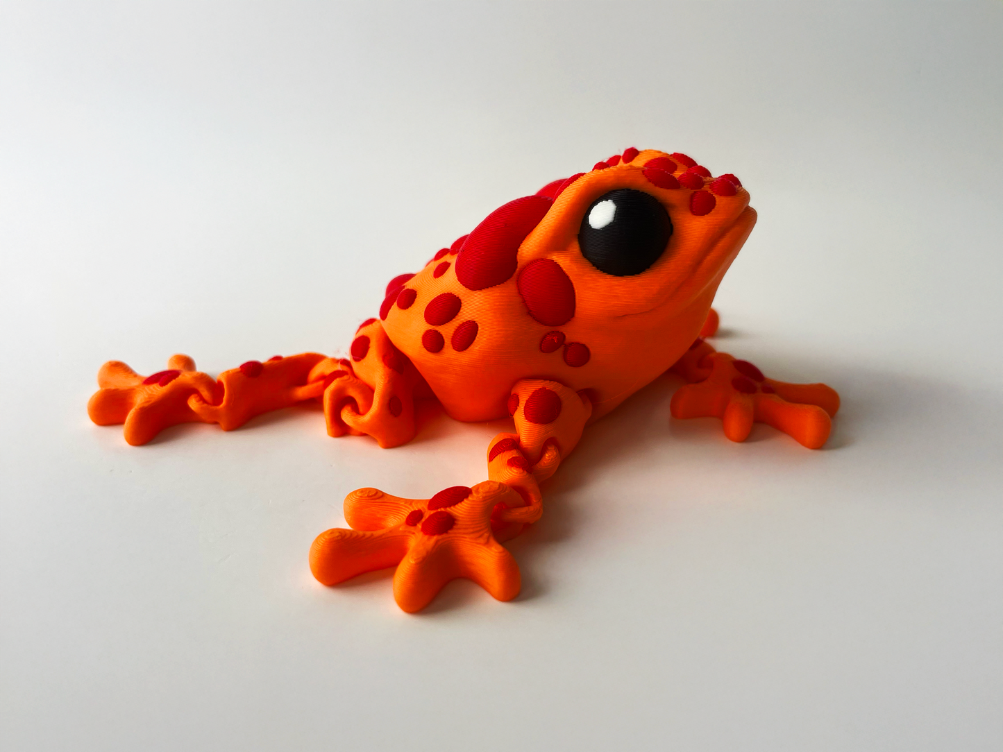 Orange 3D Printed Orange Toad Toy: Posable Jungle Creature by Cinderwing3D