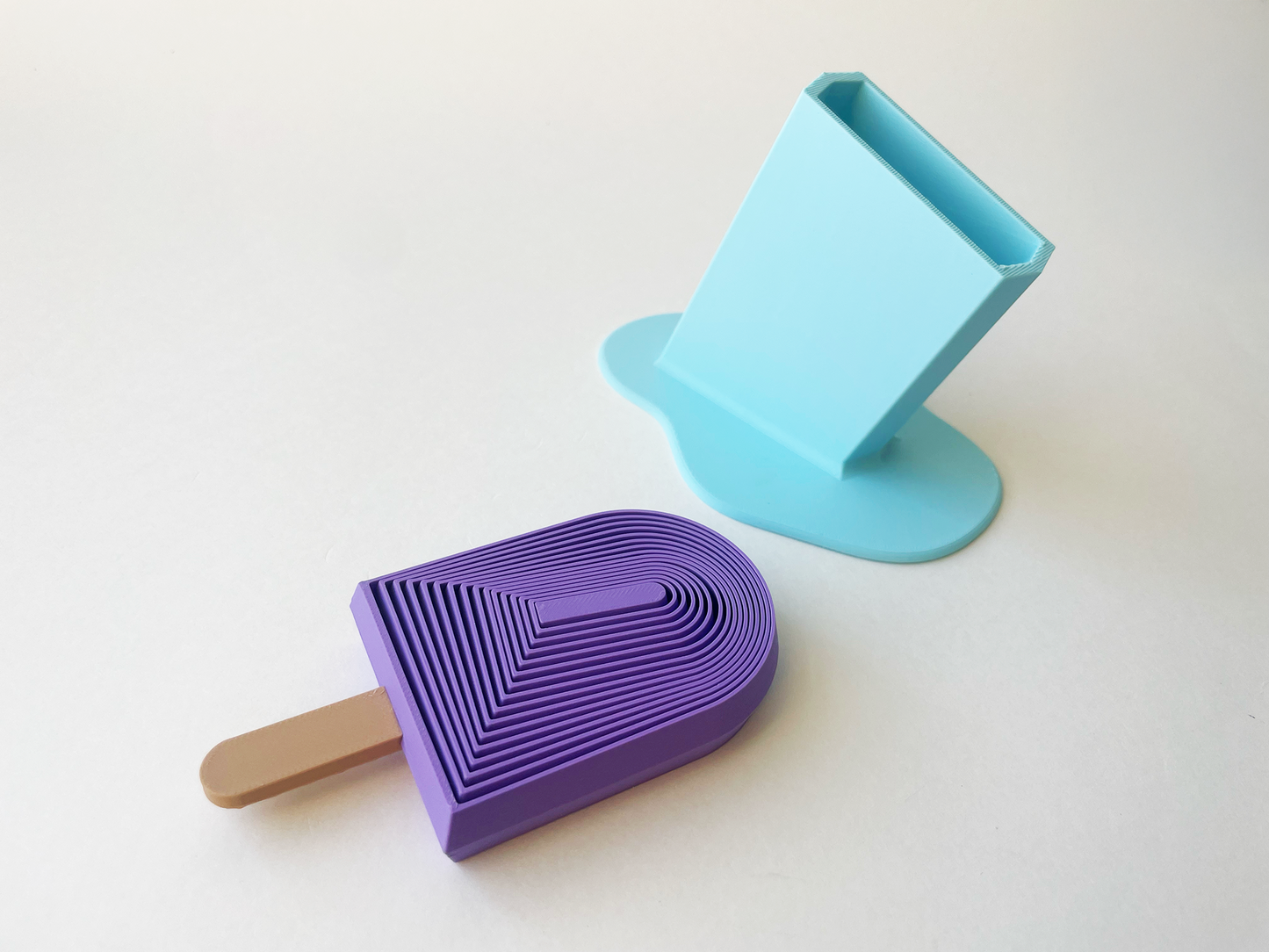 Summer’s Purple Popsicle Fidget Toy Large- - High-Quality 3D Printed Articulated Popsicle Fidget for Tabletop Tactile Play
