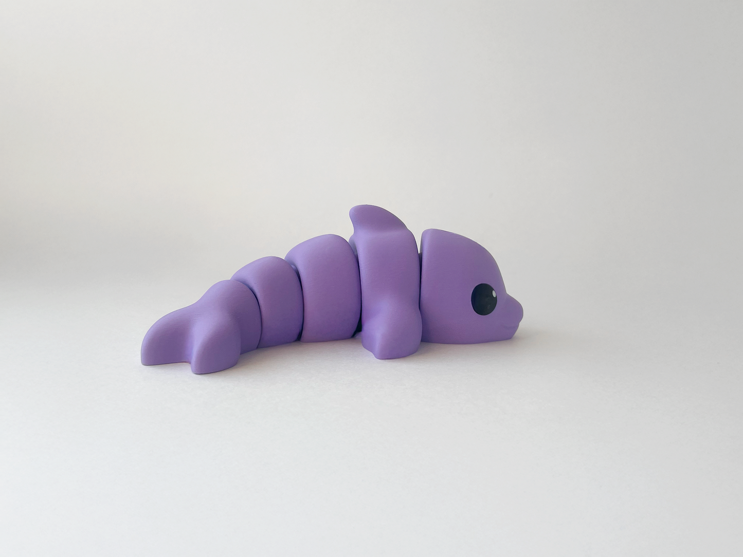 ZOU's Purple Dolphin Fidget Toy - Medium High-Quality 3D-Printed Articulated Buddy with Tiki-Taka Noise for Indoor and Outdoor Play & Stress Relief