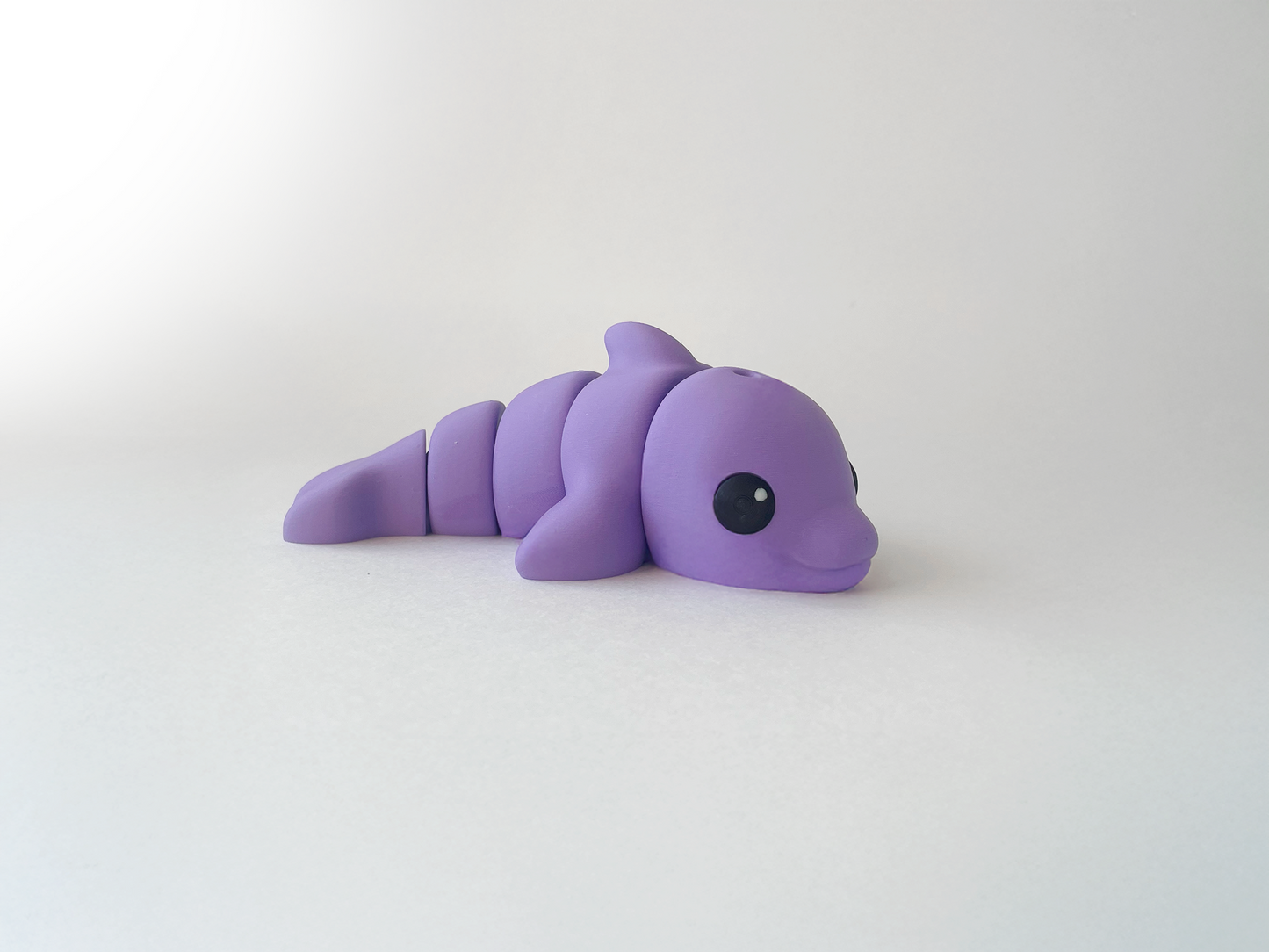 ZOU's Purple Dolphin Fidget Toy - Medium High-Quality 3D-Printed Articulated Buddy with Tiki-Taka Noise for Indoor and Outdoor Play & Stress Relief
