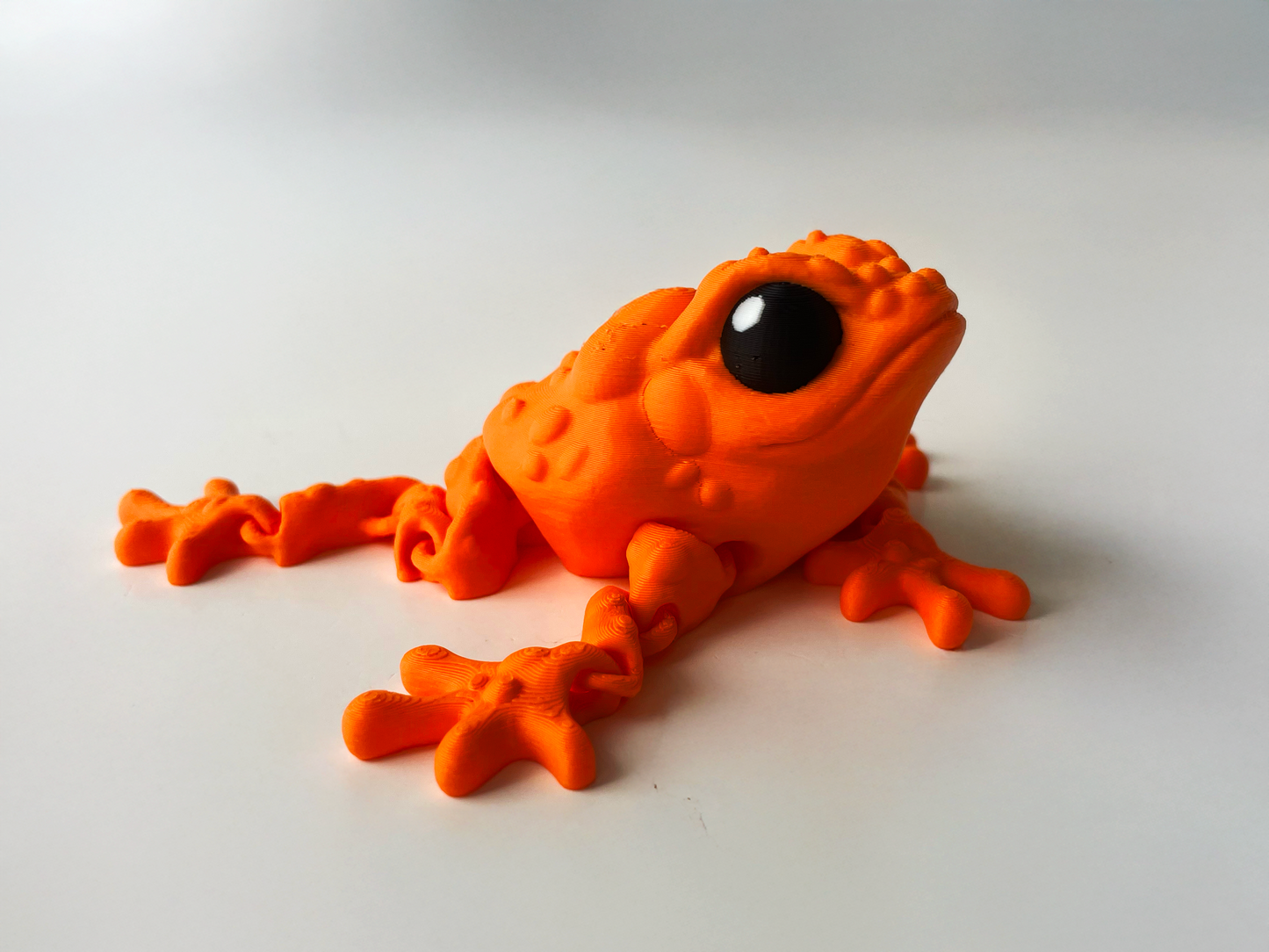 Orange 3D Printed Orange Toad Toy: Posable Jungle Creature by Cinderwing3D