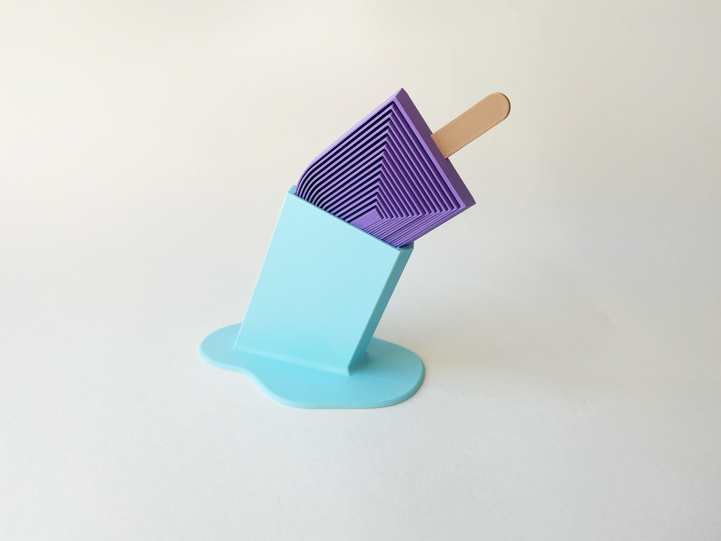 Summer’s Purple Popsicle Fidget Toy Large- - High-Quality 3D Printed Articulated Popsicle Fidget for Tabletop Tactile Play