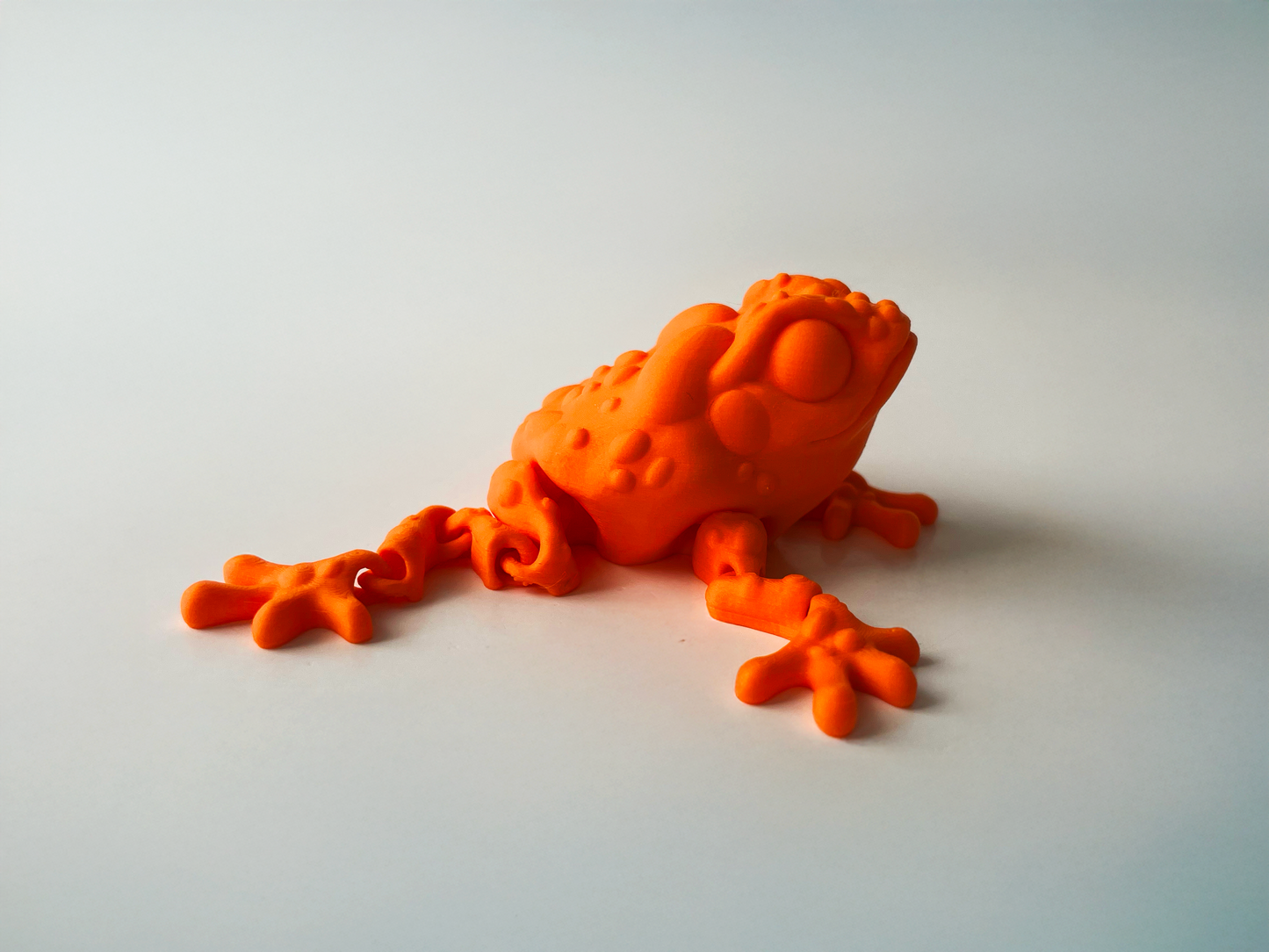 Orange 3D Printed Orange Toad Toy: Posable Jungle Creature by Cinderwing3D