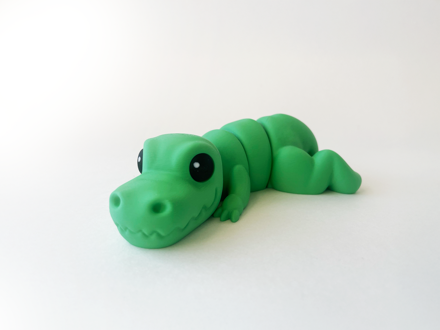 ZOU's Green T-Rex Dino Fidget Toy - Medium High-Quality 3D-Printed Articulated Buddy with Tiki-Taka Noise for Indoor and Outdoor Play & Stress Relief