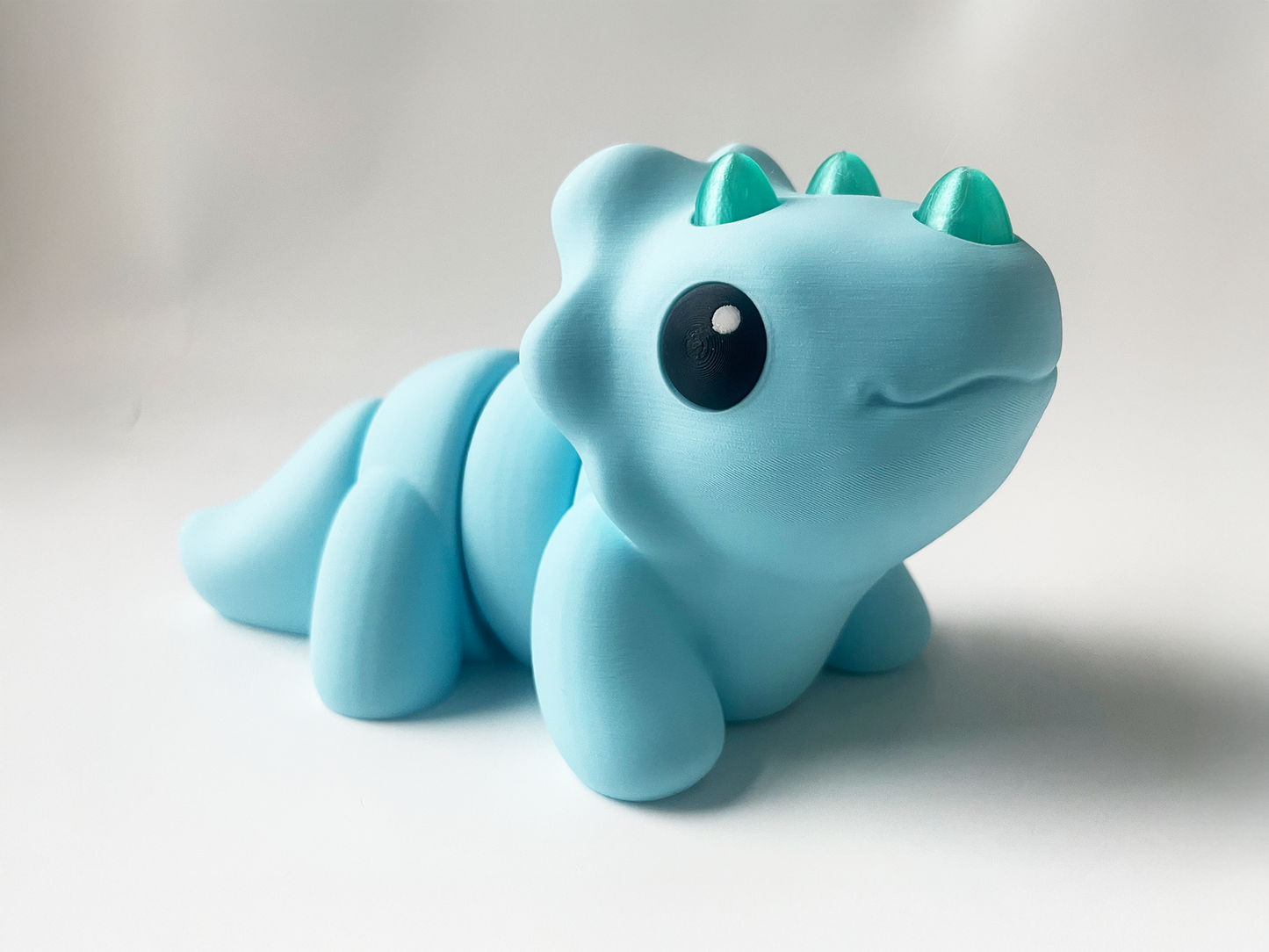 ZOU's BIG Blue Triceratops Dino Fidget Toy - High-Quality 3D Printed Articulated Dinosaur for Indoor & Outdoor Stress Relief Play
