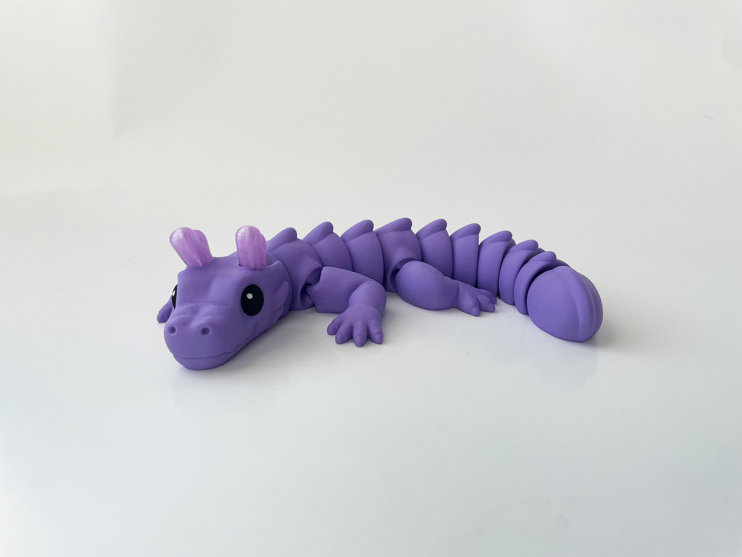 Zou's Purple Dragon Fidget Toy- - Medium High-Quality 3D Printed Articulated Dragon for Tabletop Tactile Play & Stress Relief