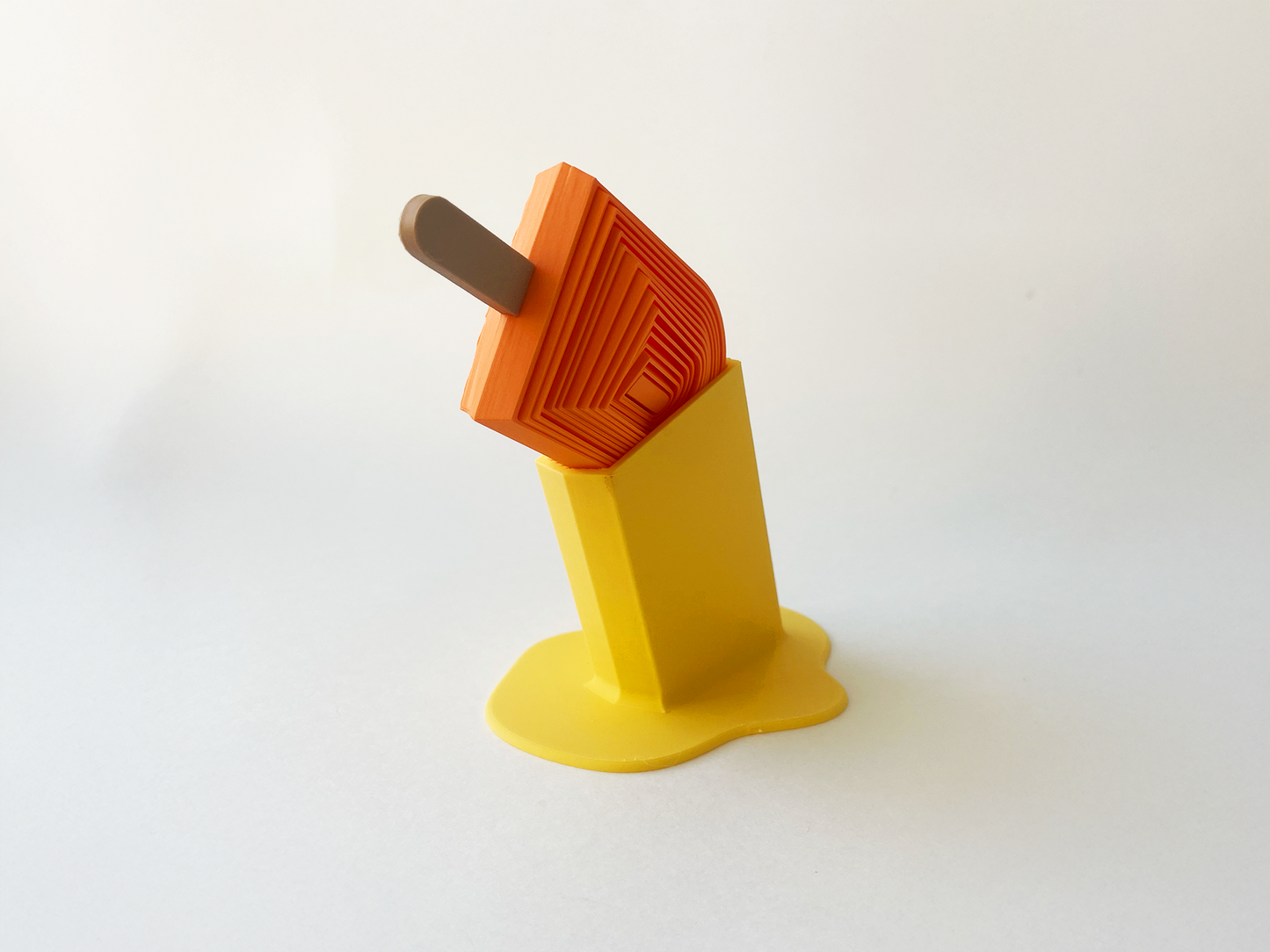 Summer's Orange Popsicle Fidget Toy Large- - High-Quality 3D Printed Articulated Popsicle Fidget for Tabletop Tactile Play