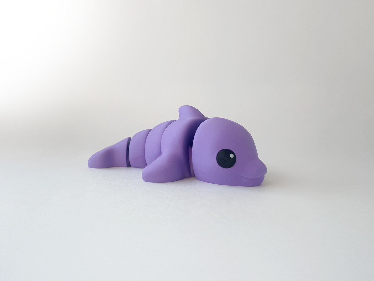 ZOU's Purple Dolphin Fidget Toy - Medium High-Quality 3D-Printed Articulated Buddy with Tiki-Taka Noise for Indoor and Outdoor Play & Stress Relief