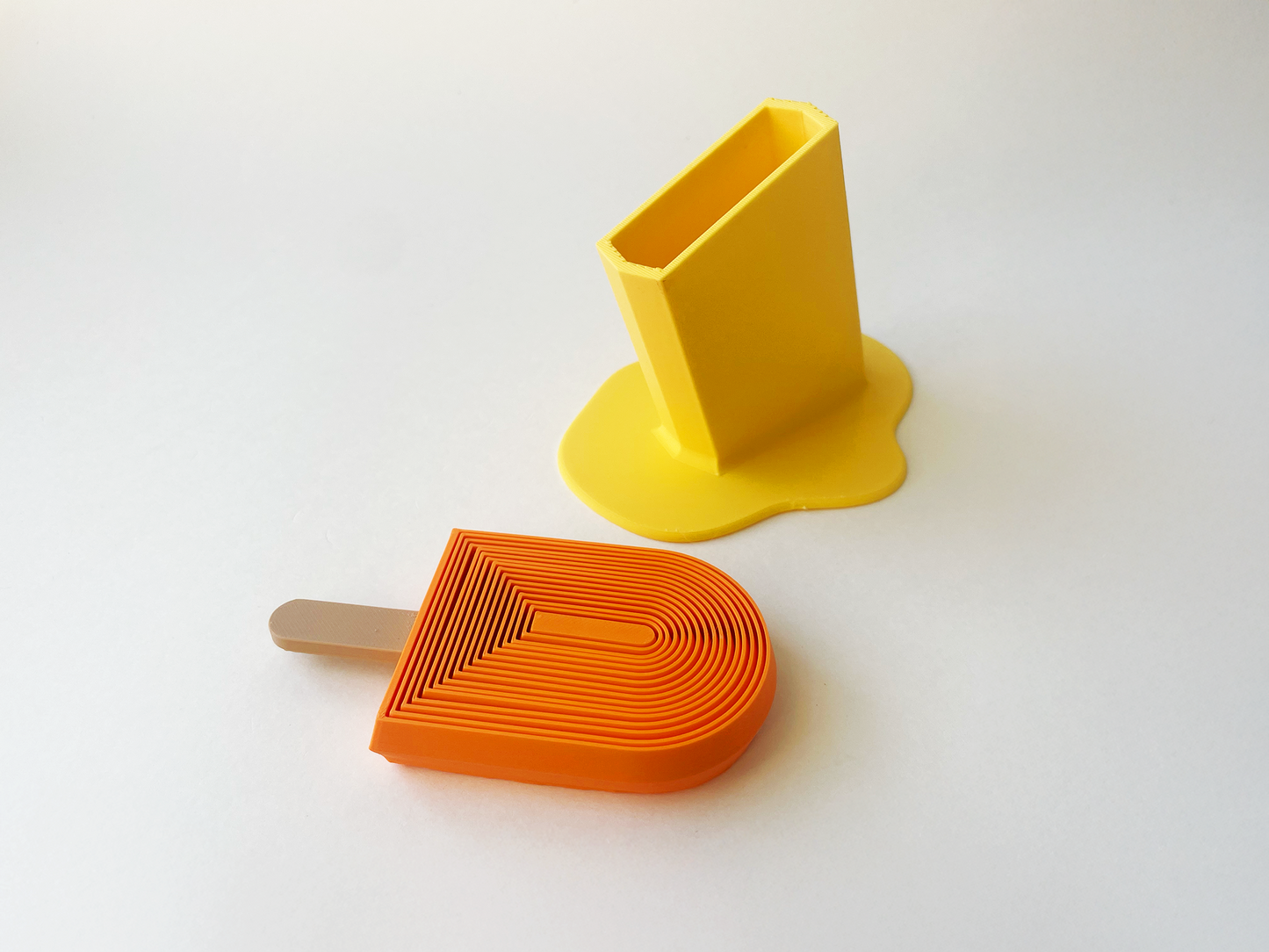 Summer's Orange Popsicle Fidget Toy Large- - High-Quality 3D Printed Articulated Popsicle Fidget for Tabletop Tactile Play