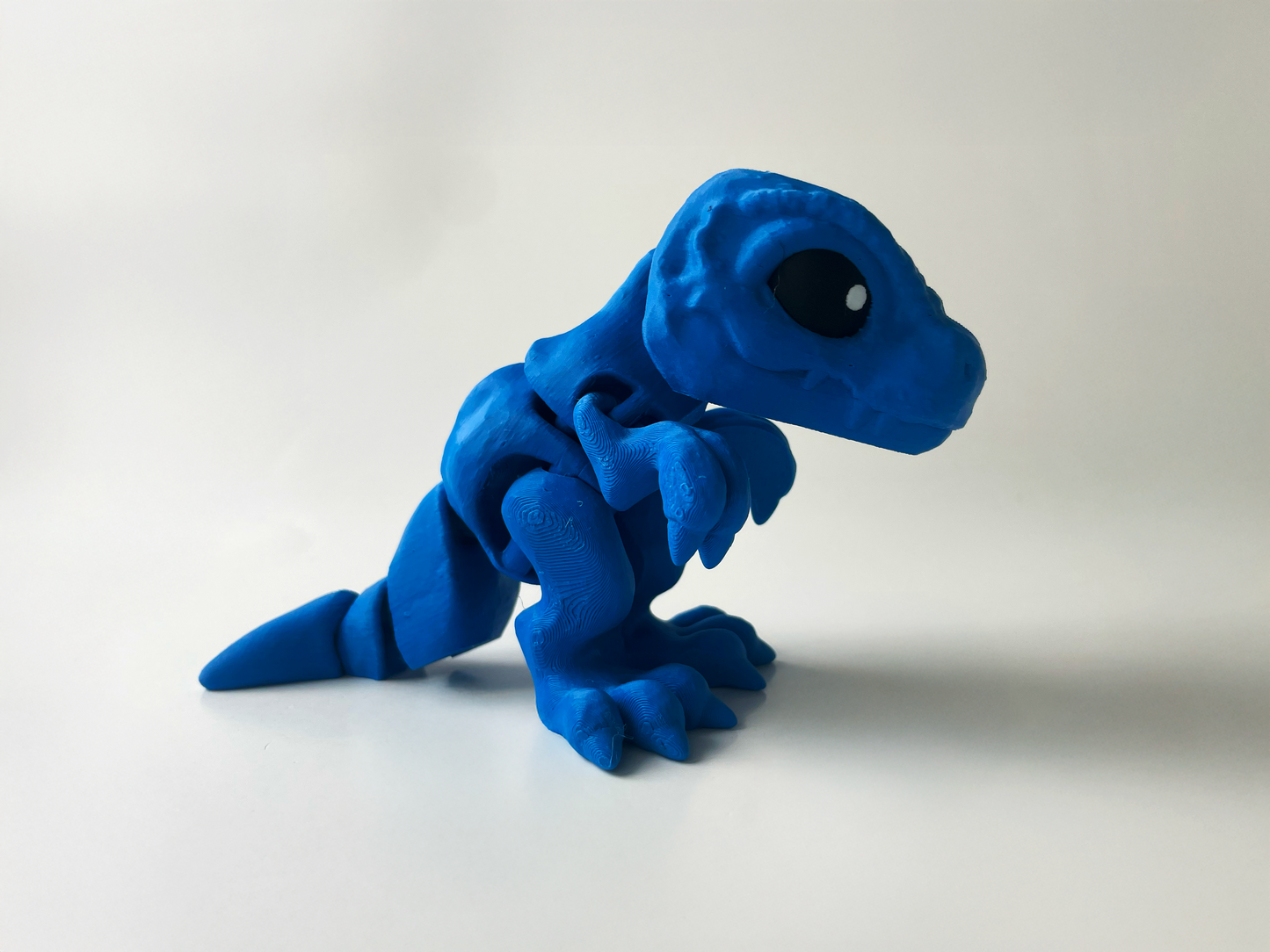 3D Printed Big Blue T-Rex: Posable Dinosaur Toy by Cinderwing3D