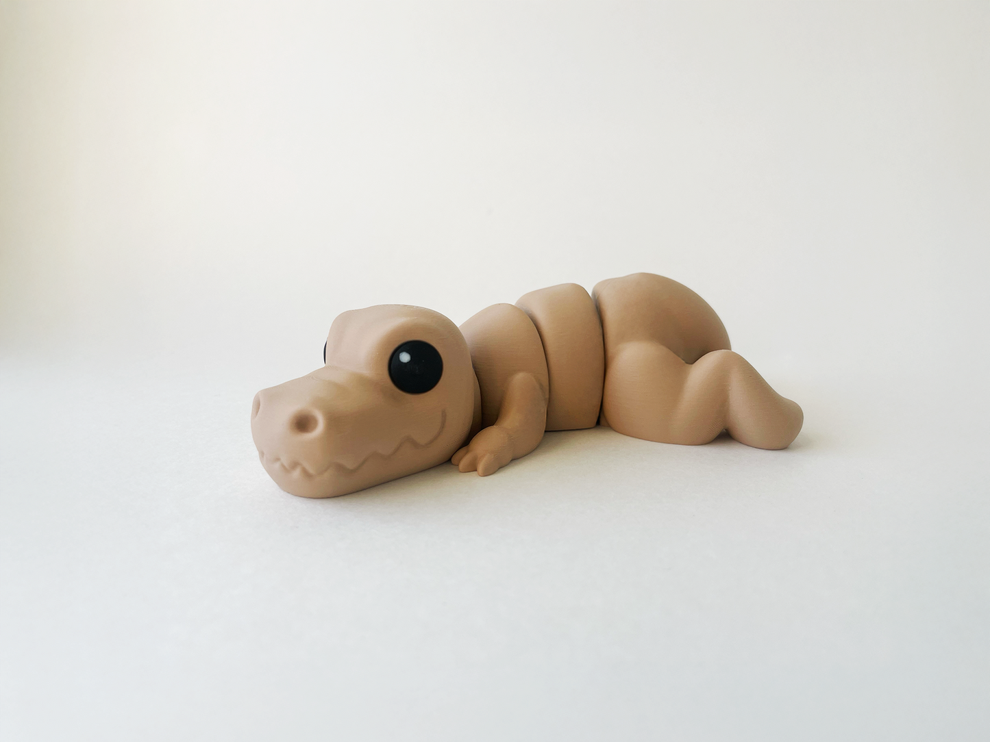 ZOU's Beige T-Rex Dino Fidget Toy - Medium High-Quality 3D-Printed Articulated Buddy with Tiki-Taka Noise for Indoor and Outdoor Play & Stress Relief