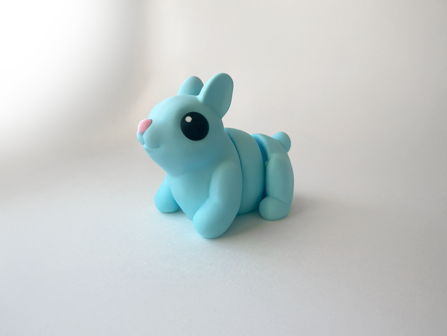 Easter's Baby Blue Bunny Fidget Toy - Medium High-Quality 3D-Printed Articulated Buddy with Tiki-Taka Noise for Indoor and Outdoor Play Stress Relief