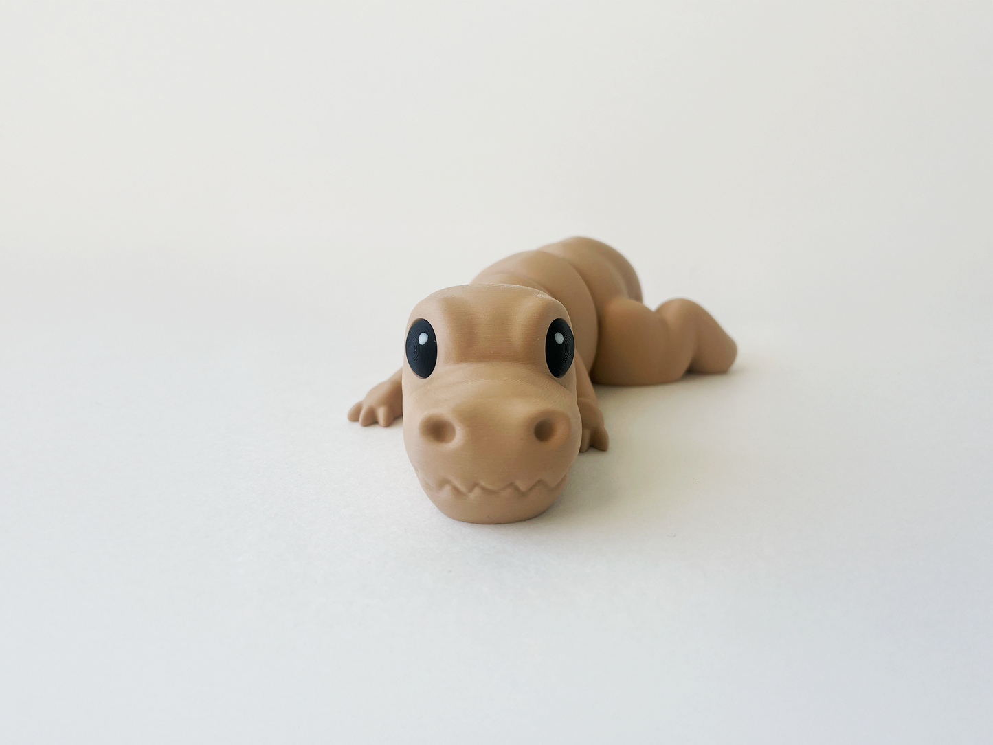 ZOU's Beige T-Rex Dino Fidget Toy - Medium High-Quality 3D-Printed Articulated Buddy with Tiki-Taka Noise for Indoor and Outdoor Play & Stress Relief