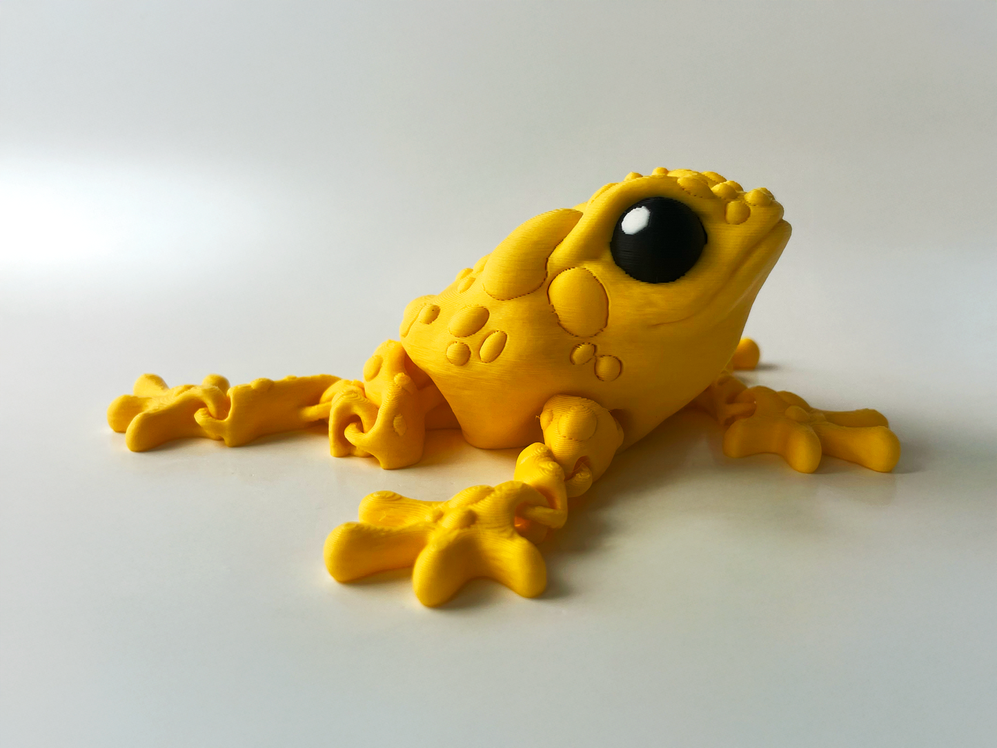 3D Printed Yellow Toad Toy: Posable Jungle Creature by Cinderwing3D