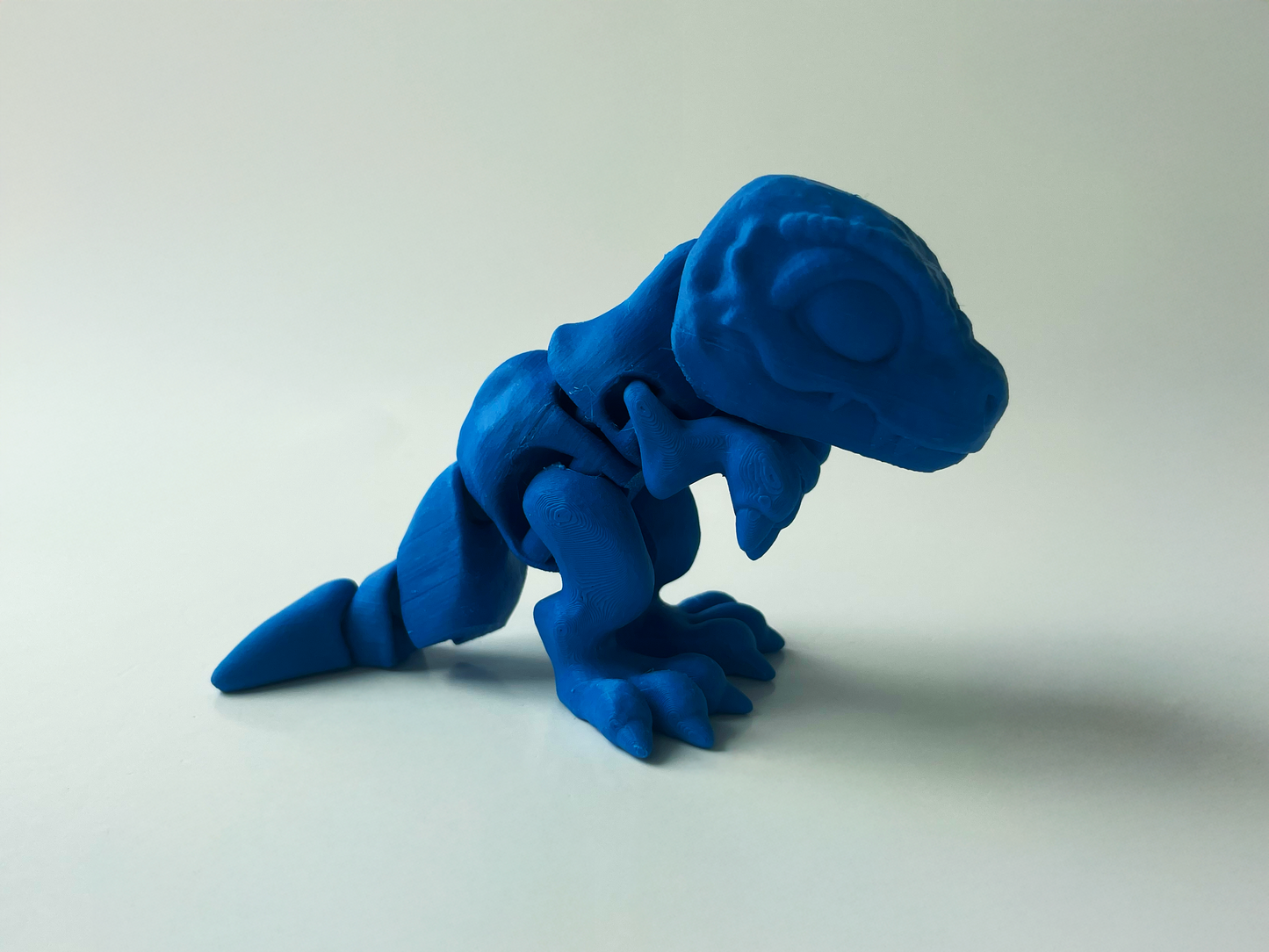 3D Printed Big Blue T-Rex: Posable Dinosaur Toy by Cinderwing3D