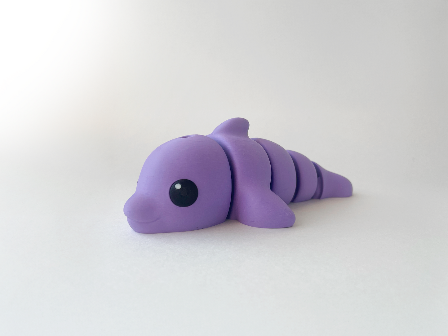 ZOU's Purple Dolphin Fidget Toy - Medium High-Quality 3D-Printed Articulated Buddy with Tiki-Taka Noise for Indoor and Outdoor Play & Stress Relief