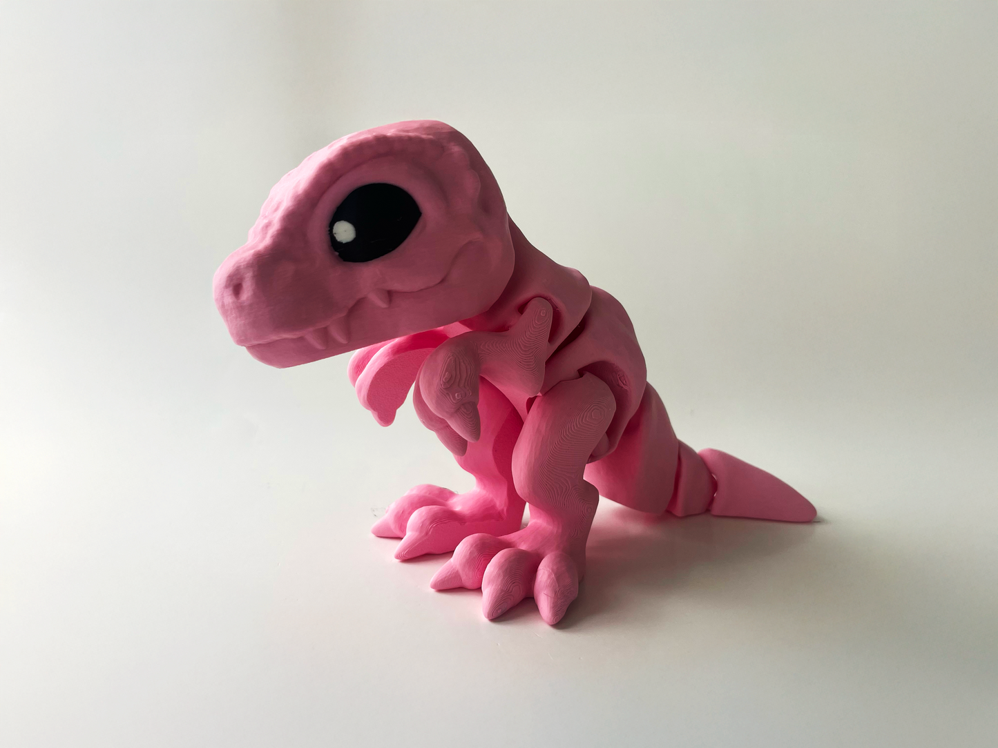 Big Pink T-Rex: 3D Printed Posable Dinosaur by Cinderwing3D