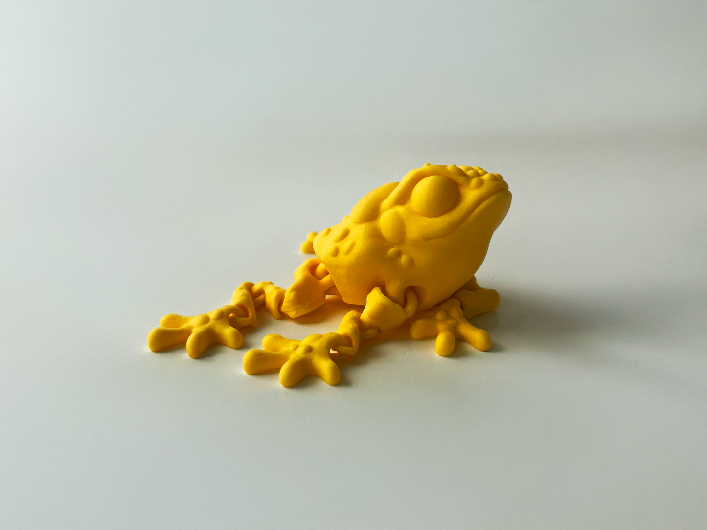 3D Printed Yellow Toad Toy: Posable Jungle Creature by Cinderwing3D