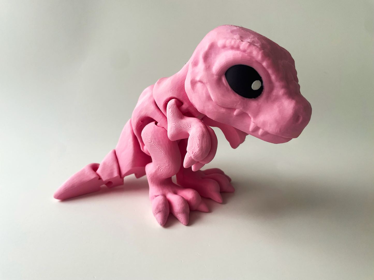 Big Pink T-Rex: 3D Printed Posable Dinosaur by Cinderwing3D