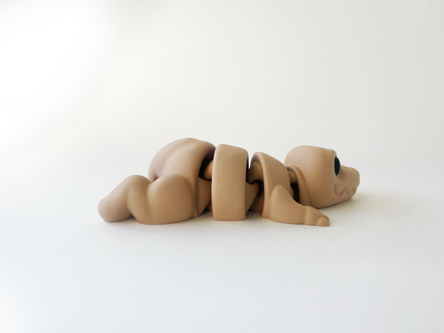 ZOU's Beige T-Rex Dino Fidget Toy - Medium High-Quality 3D-Printed Articulated Buddy with Tiki-Taka Noise for Indoor and Outdoor Play & Stress Relief