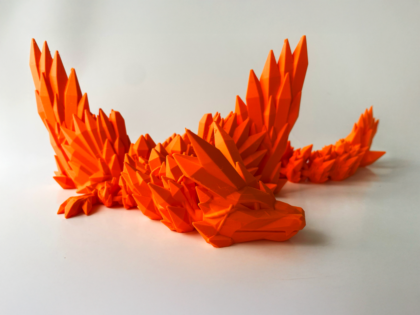 Big Orange Dragon: Winged 3D Printed Fantasy Beast by Cinderwing3D