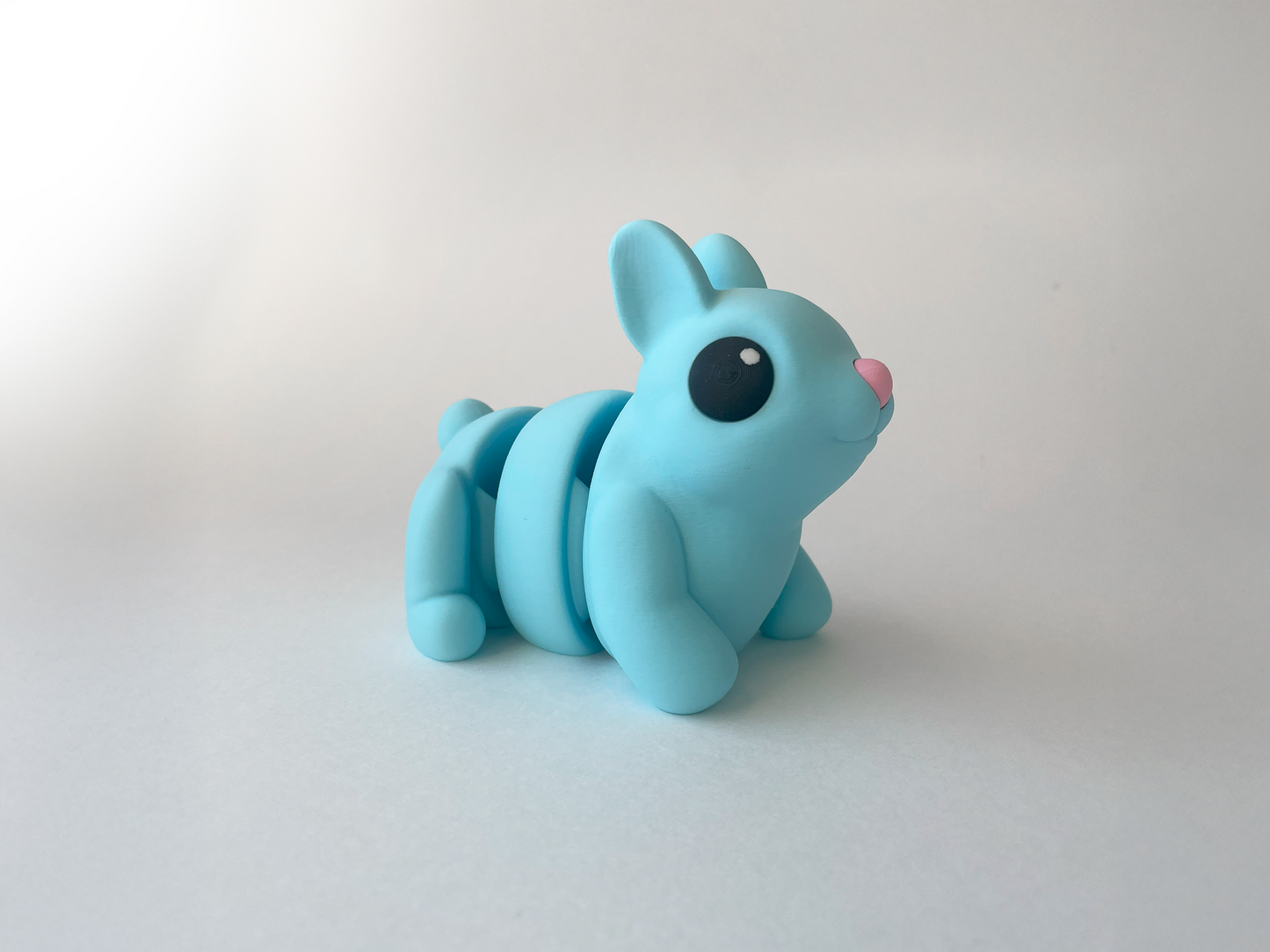 Easter's Baby Blue Bunny Fidget Toy - Medium High-Quality 3D-Printed Articulated Buddy with Tiki-Taka Noise for Indoor and Outdoor Play Stress Relief