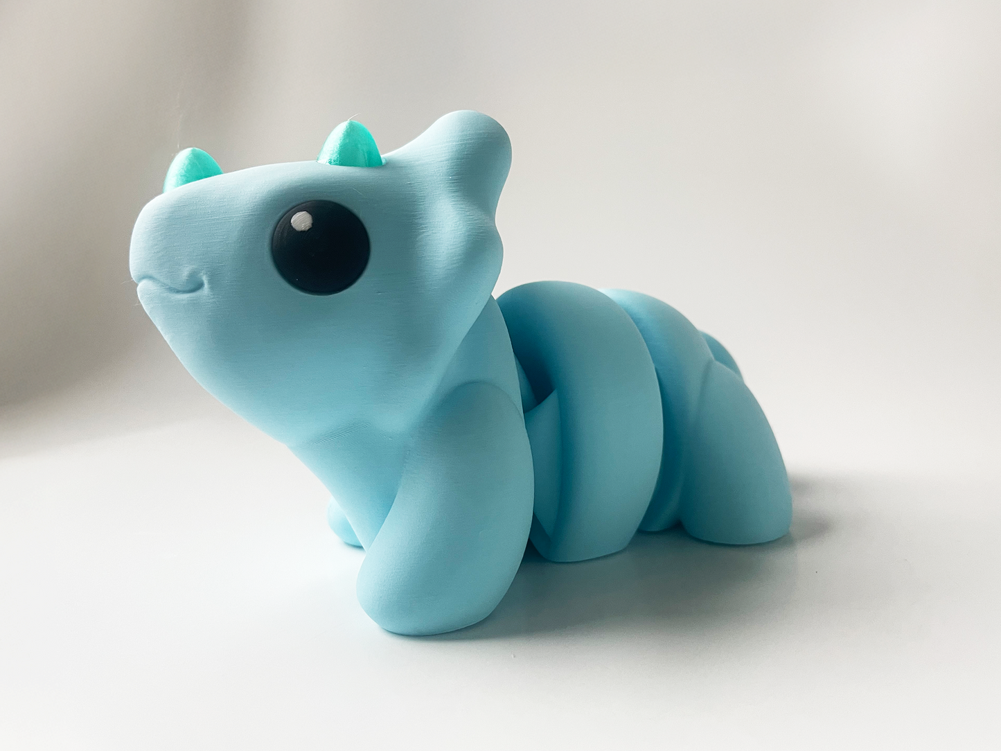 ZOU's BIG Blue Triceratops Dino Fidget Toy - High-Quality 3D Printed Articulated Dinosaur for Indoor & Outdoor Stress Relief Play