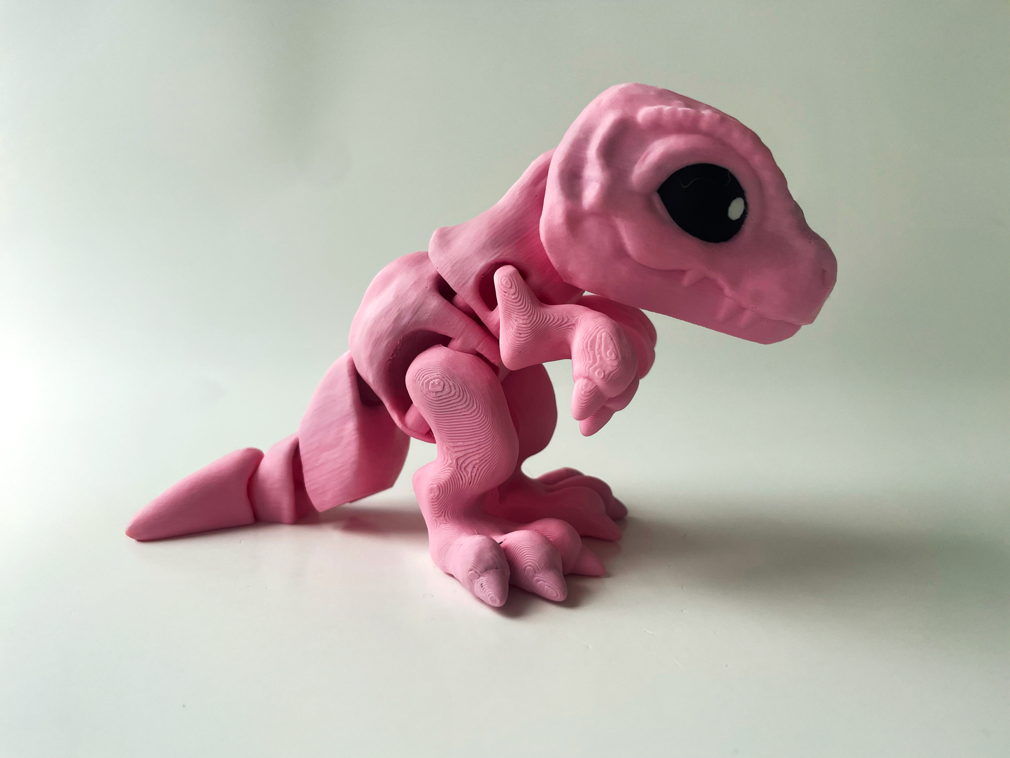 Big Pink T-Rex: 3D Printed Posable Dinosaur by Cinderwing3D