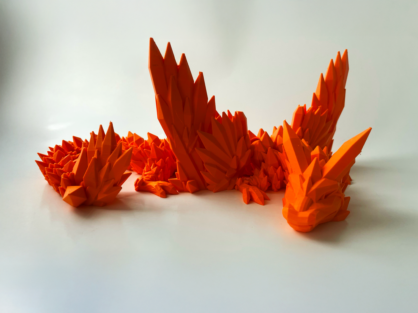 Big Orange Dragon: Winged 3D Printed Fantasy Beast by Cinderwing3D