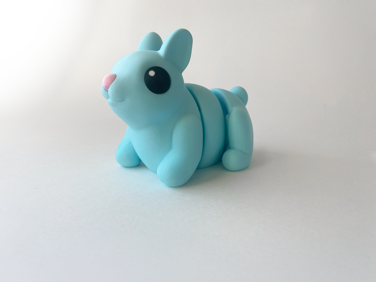 Easter's Baby Blue Bunny Fidget Toy - Medium High-Quality 3D-Printed Articulated Buddy with Tiki-Taka Noise for Indoor and Outdoor Play Stress Relief