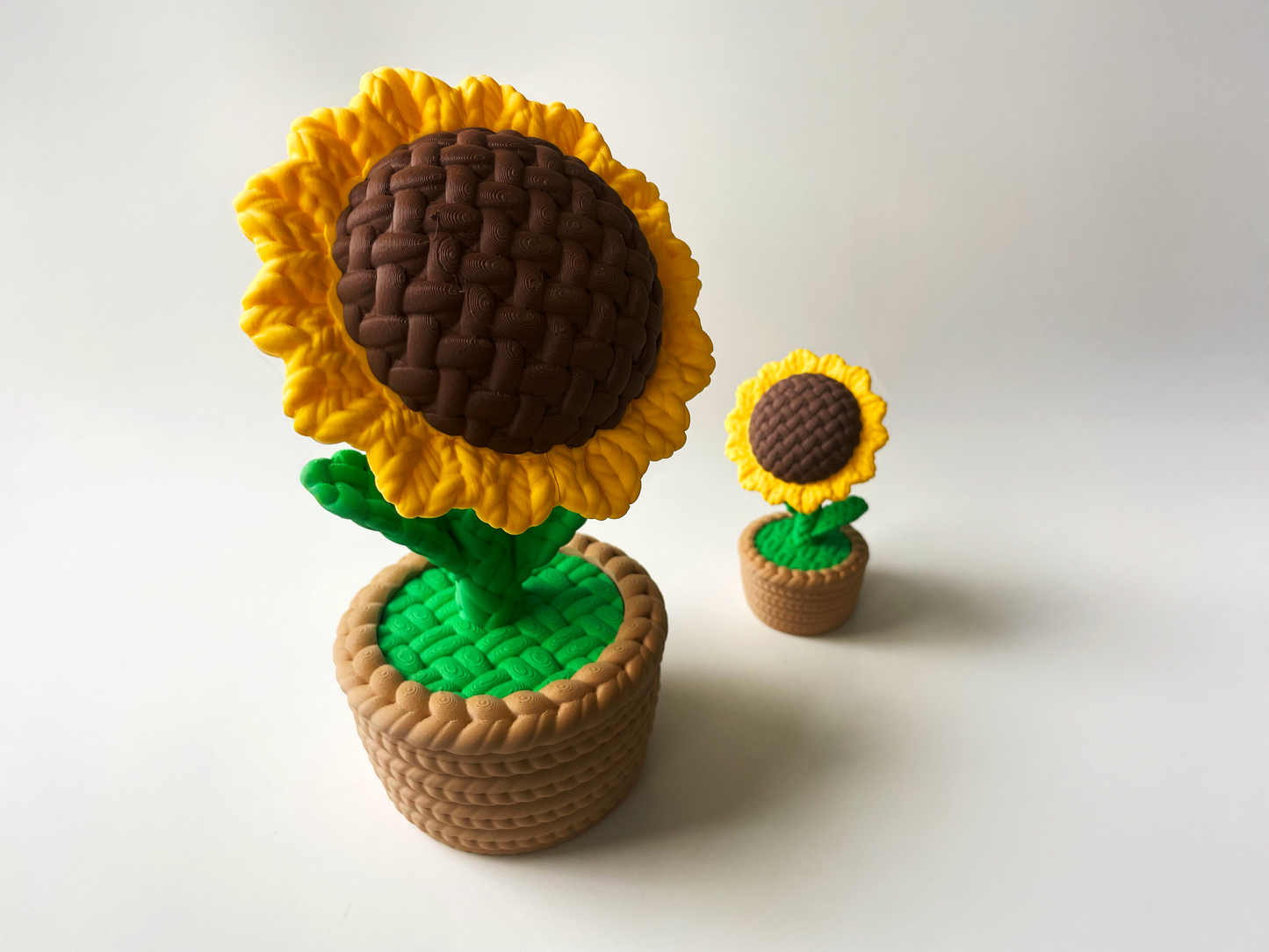Sunflowers in a Latte Basket Desktop Decor For Lovers and Friends