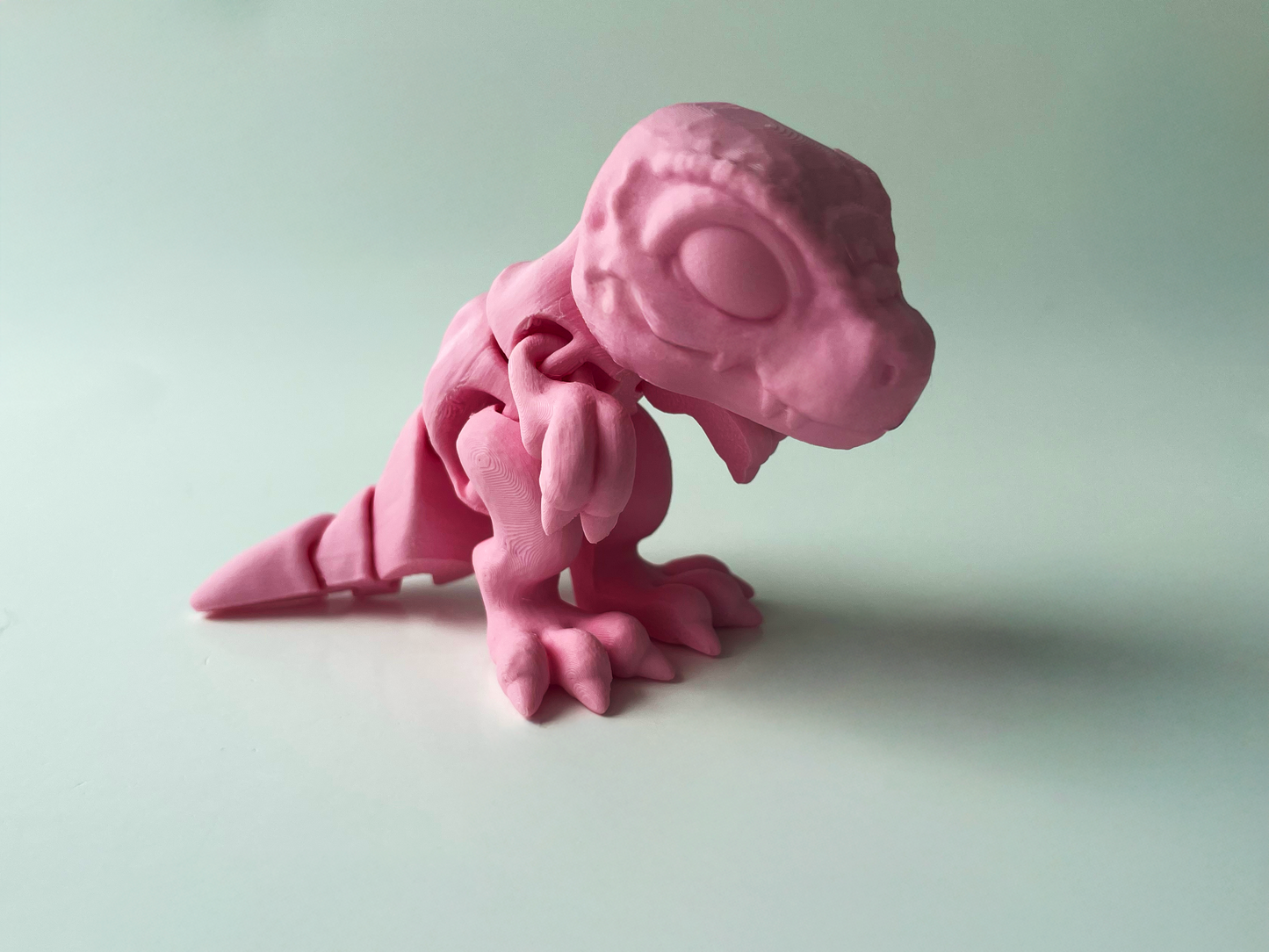 Big Pink T-Rex: 3D Printed Posable Dinosaur by Cinderwing3D